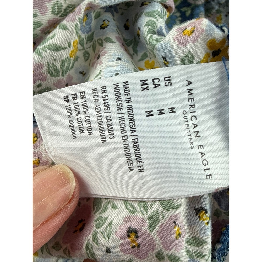 American Eagle Mixed Floral Patchwork Button Down… - image 7